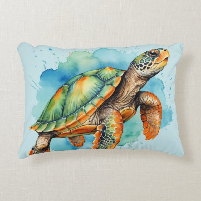 Niedliche Malerschildkröte Dekokissen (Vorderseite)