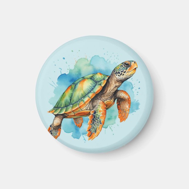 Niedliche Malerschildkröte Magnet (Vorne)