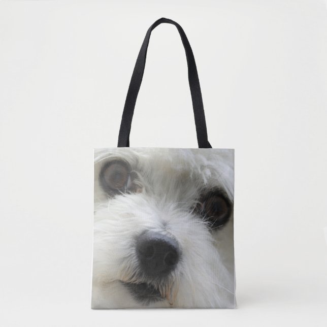 Niedliche maltesische Hundewand Volldrucktasche Tasche (Vorderseite)