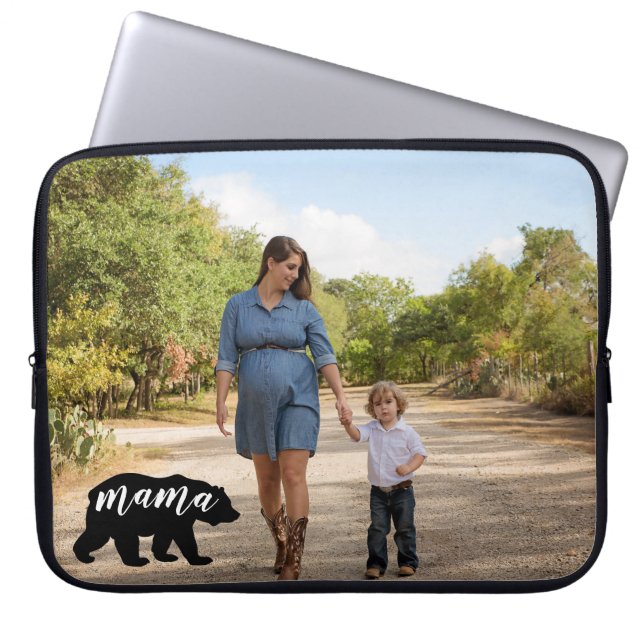 Niedliche Mama Bar Silhouette mit individuellem Fo Laptopschutzhülle (Vorderseite)