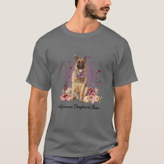Niedliche Mama der Deutschen Schäferhirde Blume Gl T-Shirt