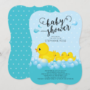 Niedliche Mama Duck & Triplets Kinderdusche Einlad Einladung