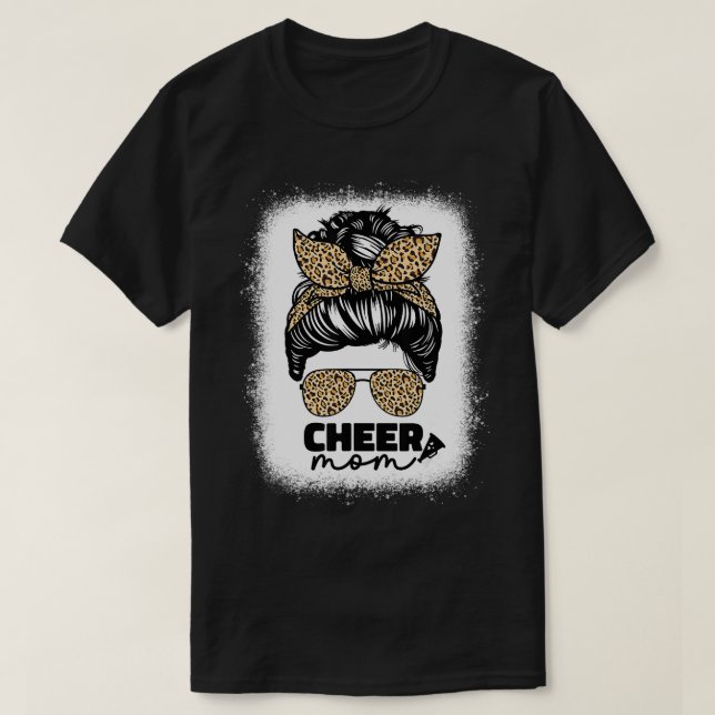 Niedliche Mama für Frauen Cheerleader Mama Leopard T-Shirt (Design vorne)