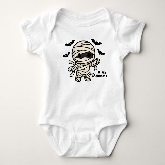 Niedliche Mama Halloween Ich Liebe meine Mama Baby Strampler (Vorderseite)