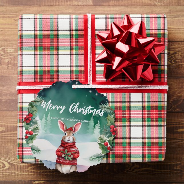 Niedliche MAMA Kaninchen Weihnachten Weihnachtsnam Ornament Karte (Insitu (Geschenk))