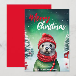 Niedliche MAMA Kind Siegel santa Weihnachtsfeierta Feiertagskarte