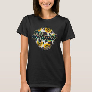 Niedliche Mama Kuh Print Sunflower Mother Blume Ma T-Shirt