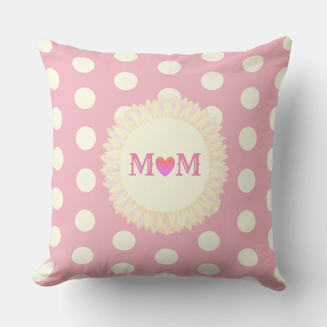 Niedliche Mama Polka Dots Kissen (Vorderseite)