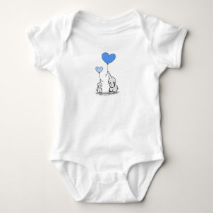 Niedliche Mama- und Baby-Elefanten Baby One Piece  Strampler