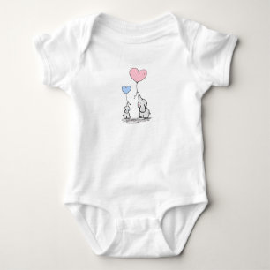 Niedliche Mama- und Baby-Elefanten Baby One Piece Strampler