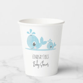 Niedliche Mama Whale Baby Whale Baby Dusche Pappbecher