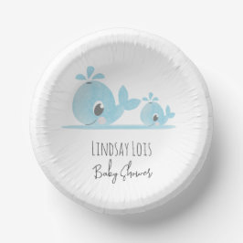 Niedliche Mama Whale Baby Whale Baby Dusche Pappteller