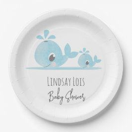 Niedliche Mama Whale Baby Whale Baby Dusche Pappteller
