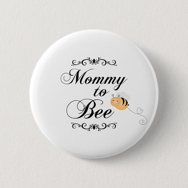 Niedliche Mama zu Bienen-Wirbel pinkback Knopf Button (Vorderseite)