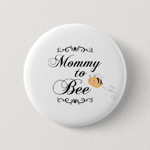 Niedliche Mama zu Bienen-Wirbel pinkback Knopf Button