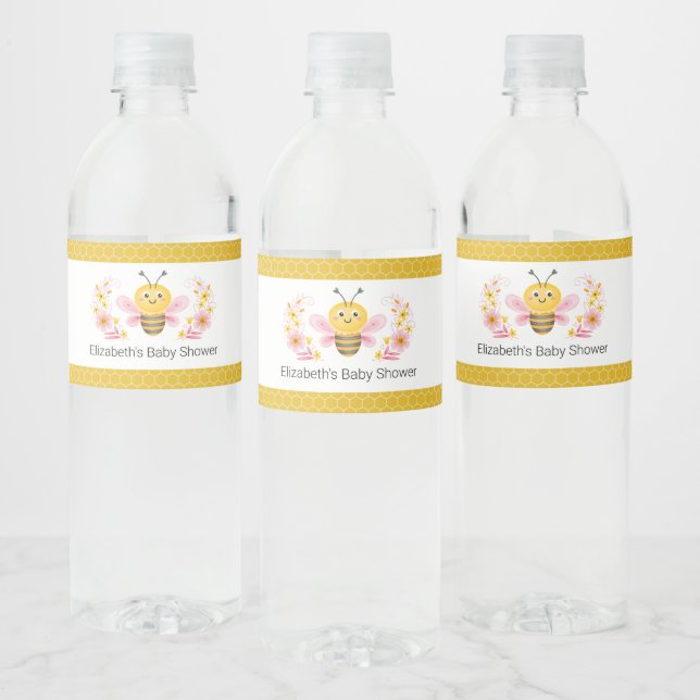 Niedliche Mama zu gelb-rosa Babydusche (Flaschen)