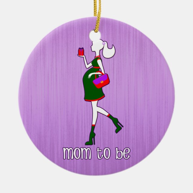 Niedliche Mama, zum personalisiertes Keramik Ornament (Vorne)