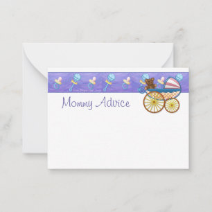 Niedliche Mami Advice Card mit Lachs Rosa Zickzack Hinweiskarte