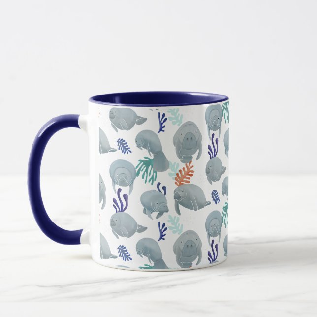 Niedliche Manateure mit Bläschen-Muster Tasse (Links)