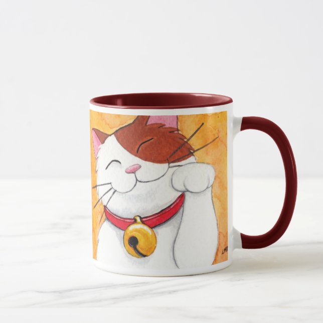 Niedliche Maneki Neko glückliche Kaliko-Katze Tasse (Rechts)
