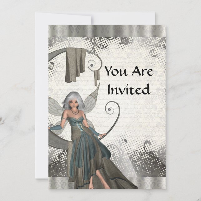 Niedliche Manga-Fee Einladung (Vorderseite)