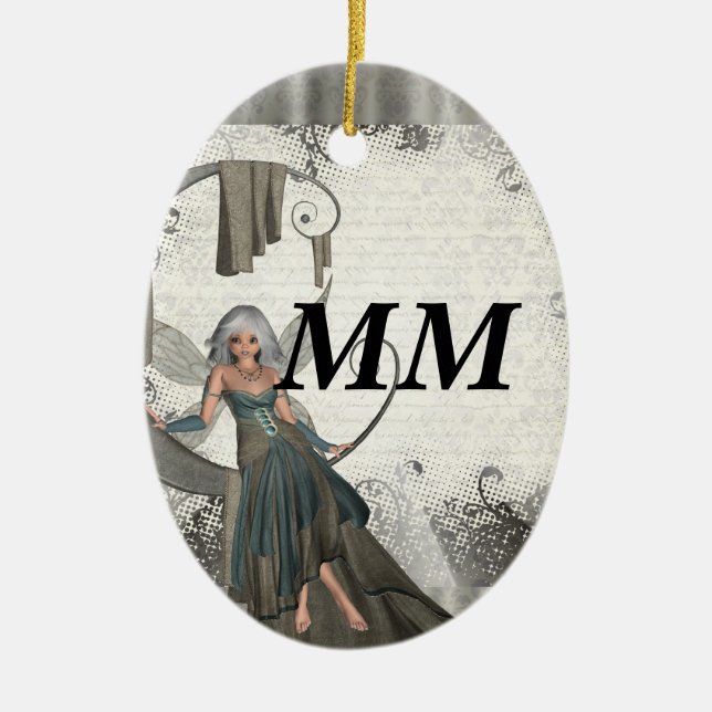 Niedliche Manga-Fee Keramikornament (Vorne)