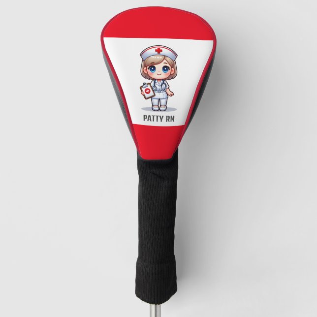 Niedliche Manga-Krankenschwester mit Blonde-Haar B Golf Headcover (Vorderseite)