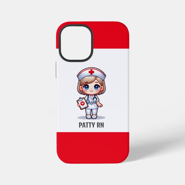 Niedliche Manga-Krankenschwester mit Blonde-Haar B iPhone 12 Mini Hülle (Rückseite)