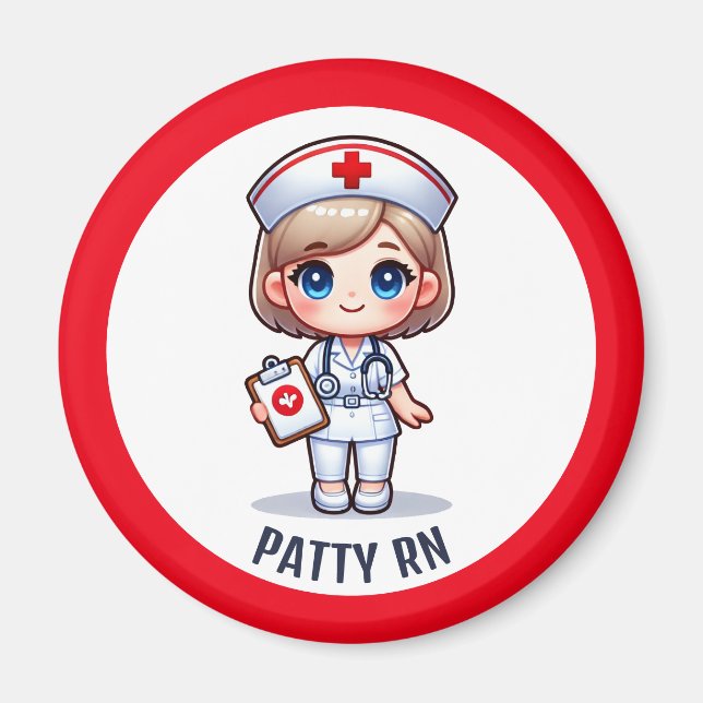 Niedliche Manga-Krankenschwester mit Blonde-Haar B Magnet (Vorne)