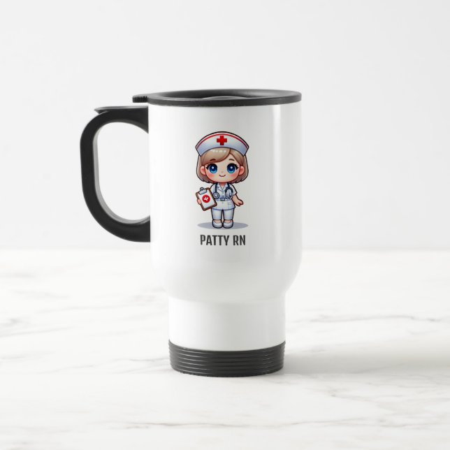Niedliche Manga-Krankenschwester mit Blonde-Haar B Reisebecher (Links)