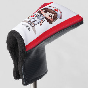 Niedliche Manga-Krankenschwester mit braunen braun Golf Headcover