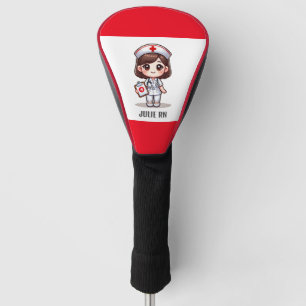 Niedliche Manga-Krankenschwester mit braunen braun Golf Headcover