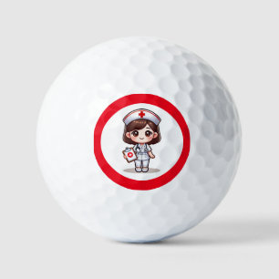 Niedliche Manga-Krankenschwester mit braunen braun Golfball