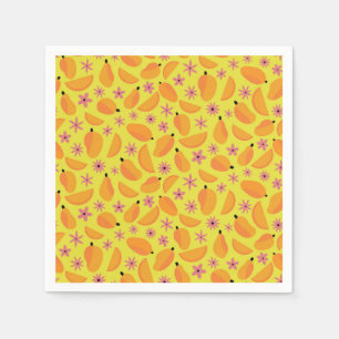 Niedliche Mango-Früchte und Blume Serviette