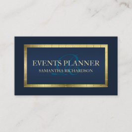Niedliche Maskuline Moderne Navy Blau und Gold Geo Visitenkarte