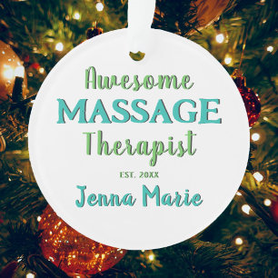 Niedliche Massage Therapeut Aquamarines Grünes Des Ornament