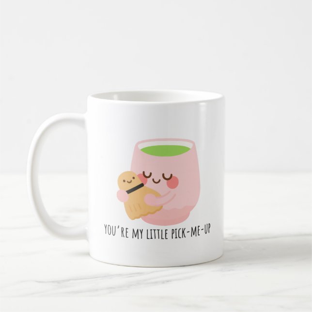 Niedliche Matcha Tea Hug Illustration Kaffeetasse (Links)