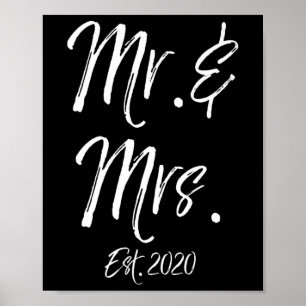 Niedliche Matching Bride Groom Wedding gibt Mr. &a Poster