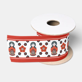 Niedliche Matryoshka Russische Nabeltrommel Satinband