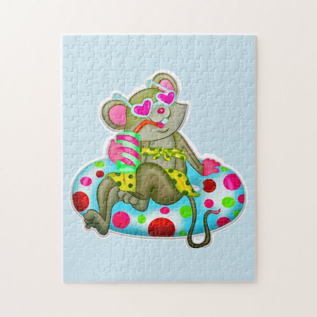 NIEDLICHE MAUS AM STRAND JIGSAW PUZZLE (Vertikal)