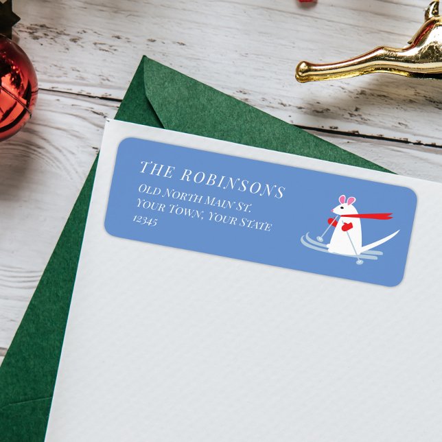 Niedliche Maus auf Skis Weihnachten Mr. Mouski (Von Creator hochgeladen)