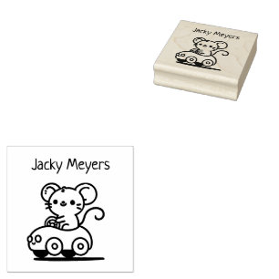 Niedliche Maus Autofahren Gummistempel