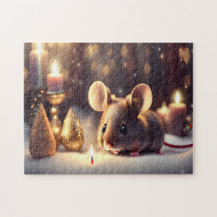 Niedliche Maus feiert Weihnachten