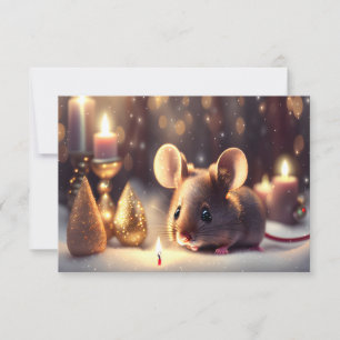 Niedliche Maus feiert Weihnachten - Weihnachten Pa Einladung