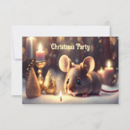 Niedliche Maus feiert Weihnachten - Weihnachten Pa Einladung