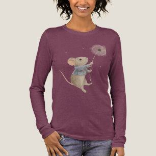 niedliche Maus fliegt auf einem Löwenzahn Tri-Blend Shirt