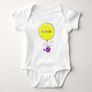 Niedliche Maus in der Gießkanne mit Ballon Cartoon Baby Strampler