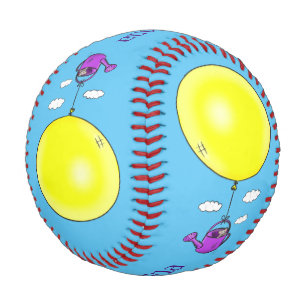 Niedliche Maus in der Gießkanne mit Ballon Cartoon Baseball
