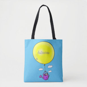 Niedliche Maus in der Gießkanne mit Ballon Cartoon Tasche