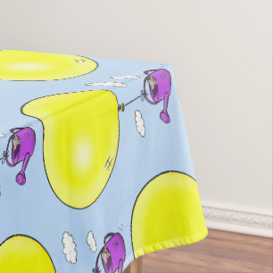 Niedliche Maus in der Gießkanne mit Ballon Cartoon Tischdecke